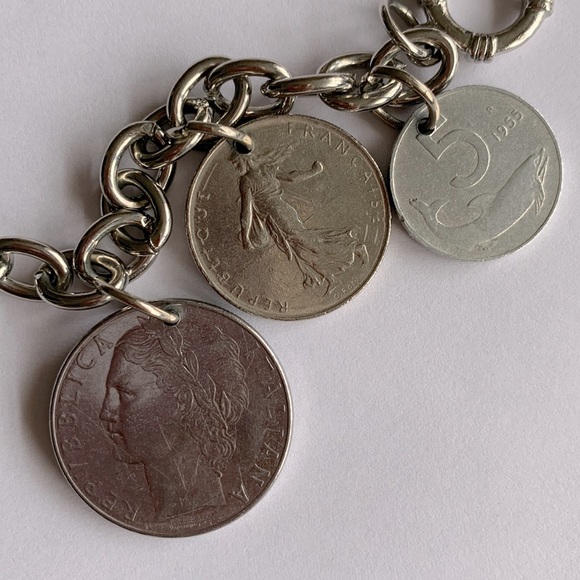 European coins charm bracelet - Picture 8 of 12